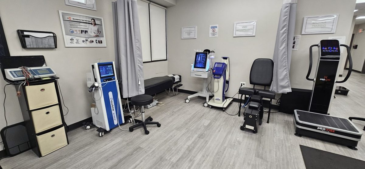 Therapy suite with shockwave, cold laser and balance training equipment, Mount Laurel NJ