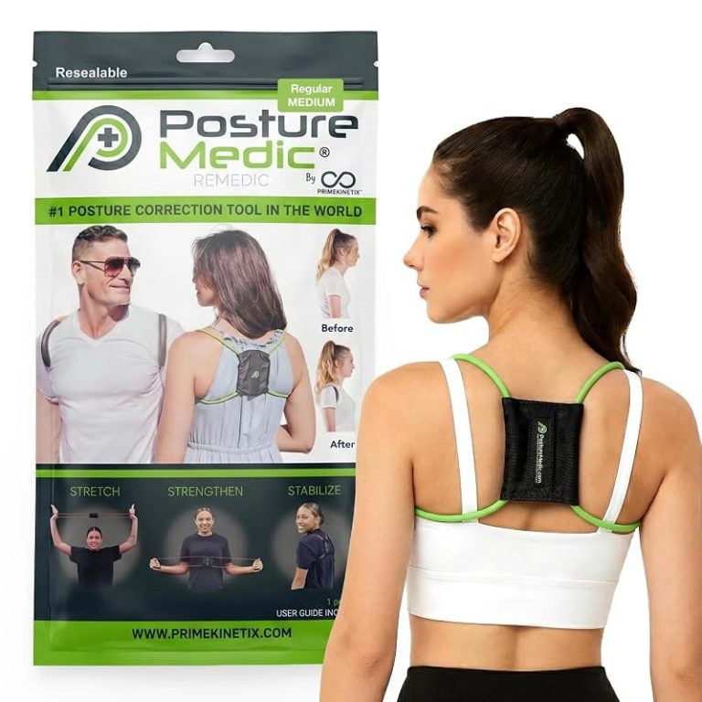 Posture Medic posture corrector worn over the shoulders