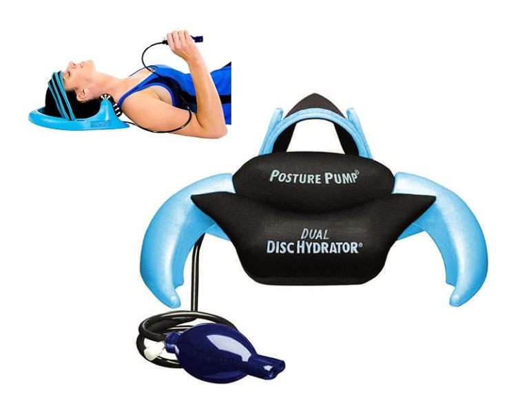 Posture Pump 1400-D Dual Disc Hydrator, an inflatable neck device used lying down for cervical decompression
