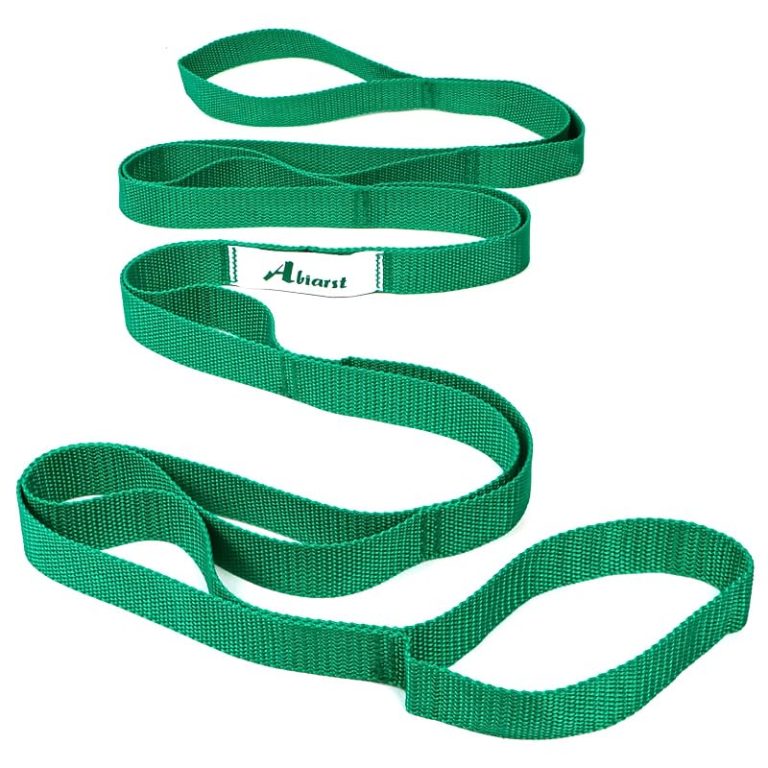 Non elastic stretching strap with ten loops for physical therapy